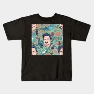 Pedro Pascal Pattern birdy boy Kids T-Shirt